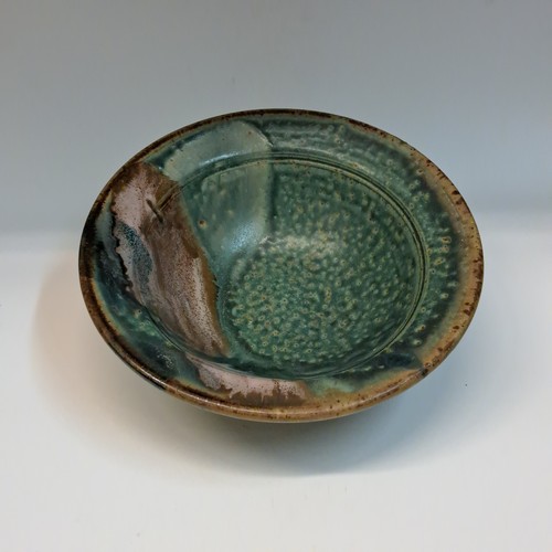 Click to view detail for #230769 Bowl, Green & Mauve $22